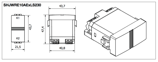 WiDup 1 kan.relelähtö 10A+2 kapasitiiv.kytk.+mittaus,230V, Musta, 700m - Image 3