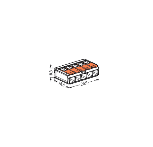 RASIALIITIN WAGO 221-415 VIPU, 5-NAP,0.14-4mm2 (25kpl) - Image 3