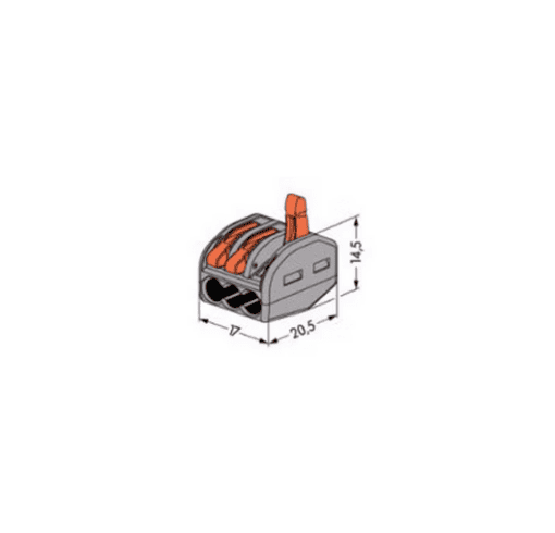 RASIALIITIN WAGO 222-413 VIPU,3-NAP 0,08-4mm2(50kpl) - Image 2