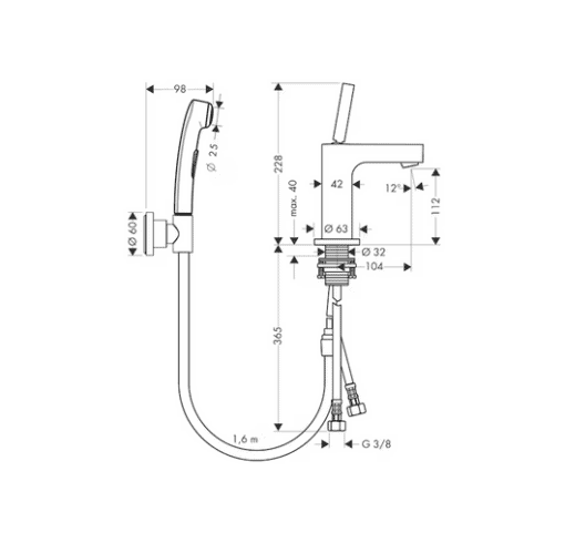PESUALLASHANA HANSGROHE 39220000 AXOR CITTERIO BIDETTE - Image 2