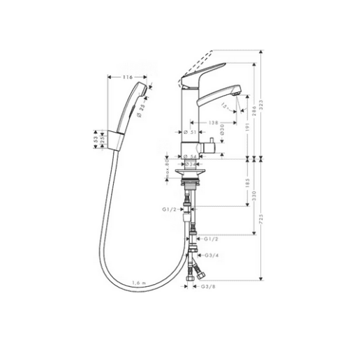 PESUALLASHANA HANSGROHE 31515000 LOGIS BIDETTE PKV - Image 2