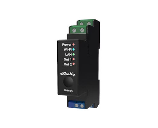 OHJELMOITAVA RELE SHELLY PRO 2PM 2-K 16A TEHOM DIN WIFI