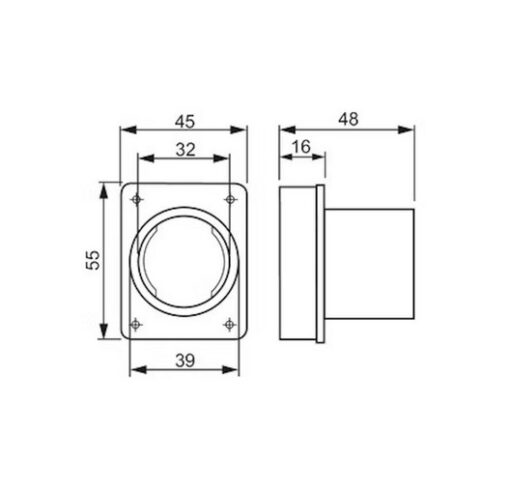LÄPIVIENTIHOLKKI ABB 32mm HALKAISIJA, 90AST. - Image 2