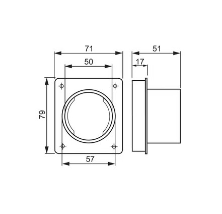 LÄPIVIENTIHOLKKI ABB AJI15, Ø 50 mm, 90° HF - Image 2